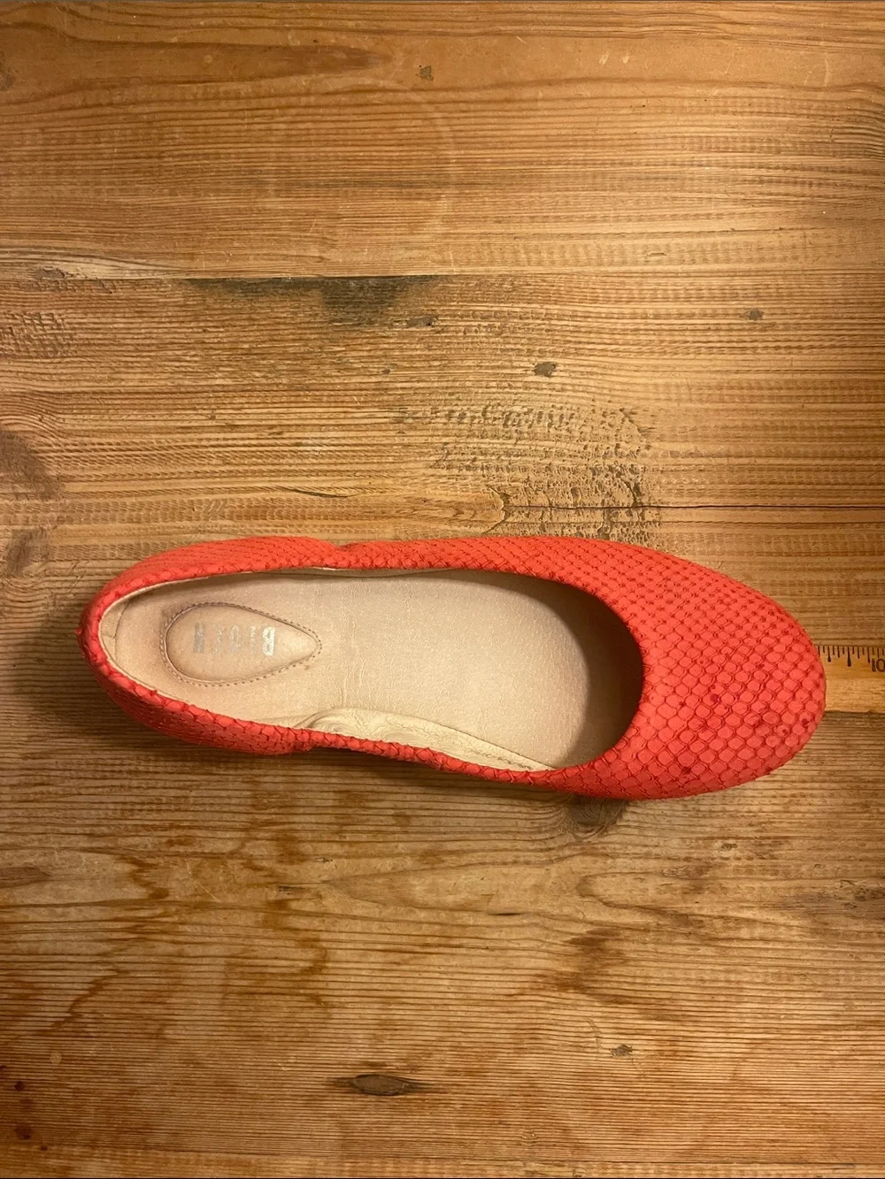 Bloch Girls Size Euro 33 - US 3 Coral-Orange Woven Ballet Flats for Kids